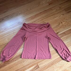 Banana Republic cowl neck long sleeve top in a soft orange